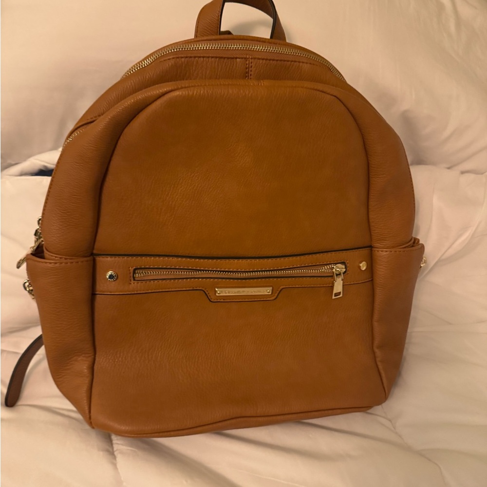 Poppy & Peonies Caramel Leather Bag